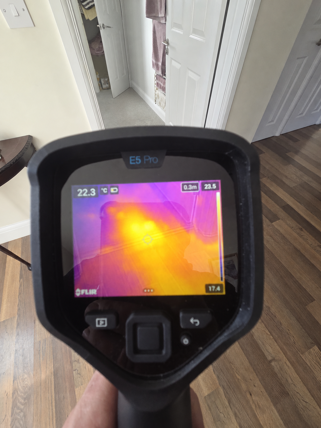 Thermal image on a tablet during a survey